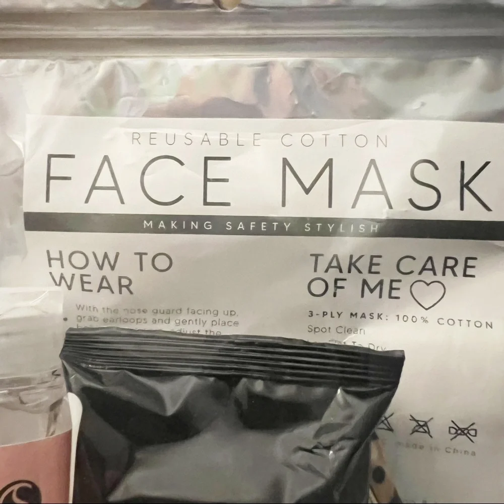 Reusable Leopard Face Mask Sanitizer and Wipes Gift Pack